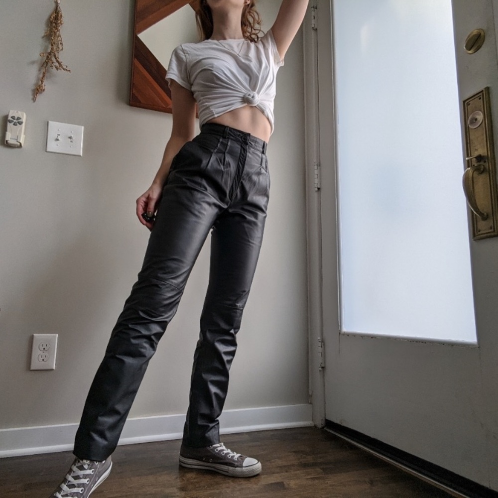 Vintage Black Leather Pants
